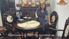 Bàn ghế trúc dưa gỗ gụ đẹp, chất lượng.( bàn giao tại Hà Nội)