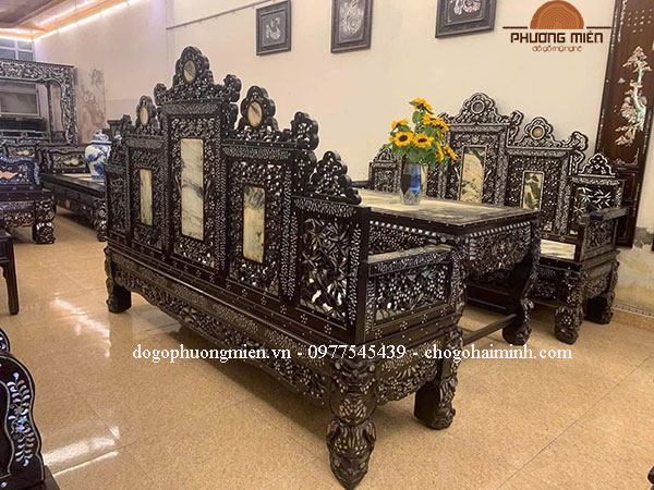 bàn ghế trường kỷ cẩn ốc