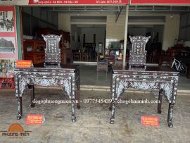 Bàn nghi thờ gỗ gụ cẩn ốc đẹp tinh sảo. Nhận hàng chị Nhung- Sài Gòn