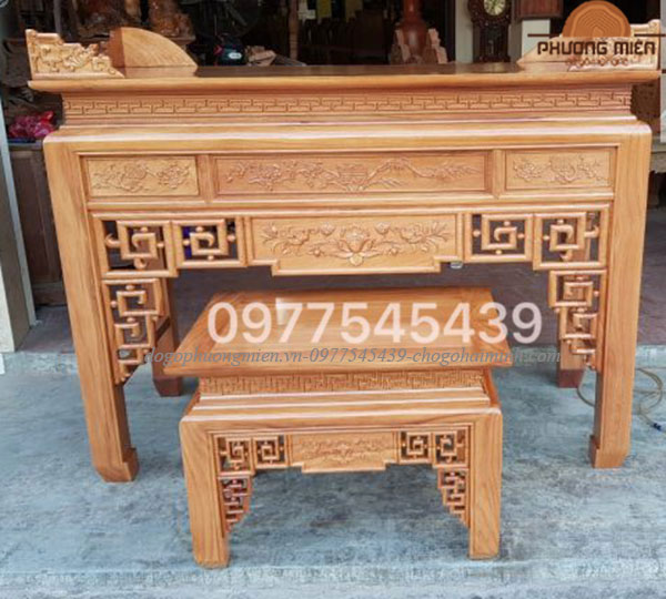 bàn thờ truyện sen gỗ gõ đỏ