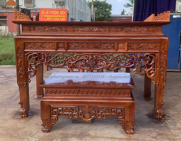 Bàn thờ đứng gỗ gụ, hương đá, gõ đỏ đẹp cao cấp nhất hiện nay.