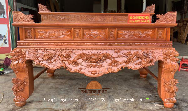 bàn thờ tứ linh gỗ hương đá