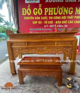 201+ Bàn thờ đứng gỗ Mít đẹp, hợp phong thủy, giá rẻ 2026.