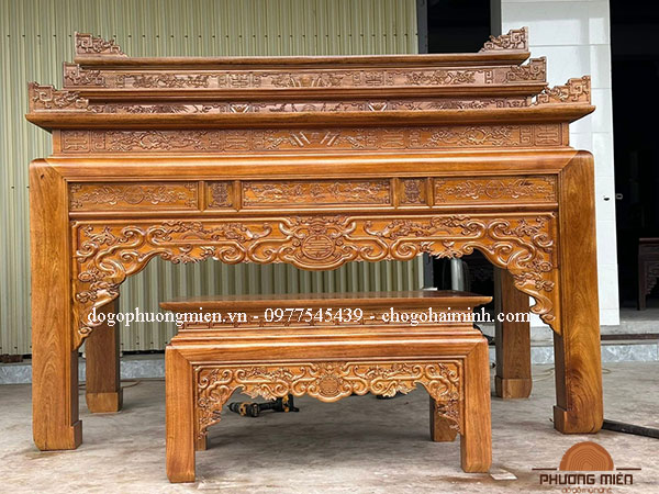 bàn thờ tam cấp gỗ gụ.