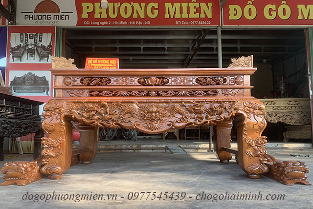 bàn thờ tứ linh gỗ gụ tại Phương mIên