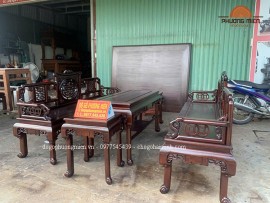 Trường kỷ Phúc- Lộc- Thọ gụ Lào đẹp, hoàn thiện vecly giả cổ( bàn giao Hà Nội)