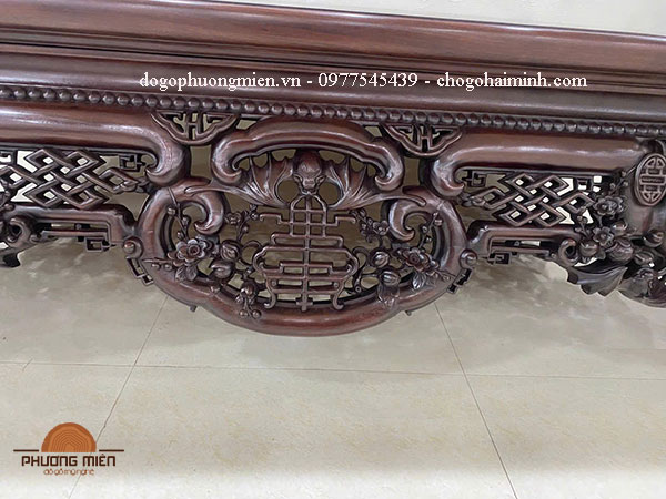 buồng giữa sập ngũ phúc gỗ gụ
