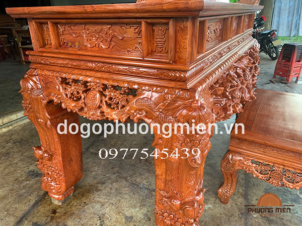 sập thờ mai điểu gỗ hương đá đẹp