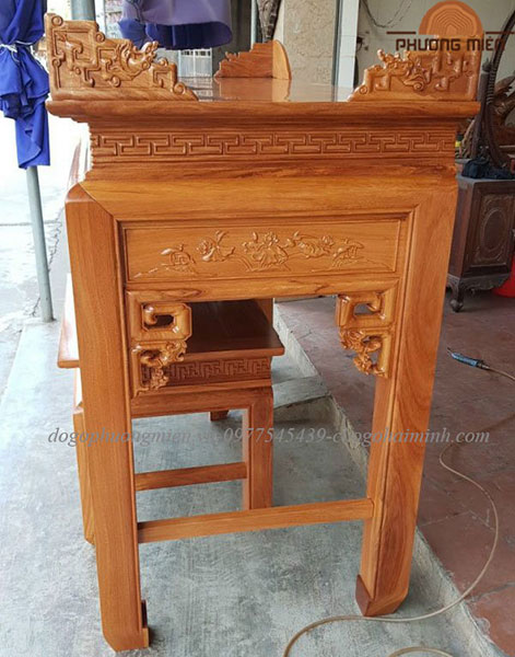 bàn thờ truyện sen gỗ gõ đỏ