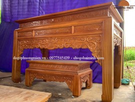 Bàn thờ như ý nền gỗ mít chất lượng.( chị Thảo- Đồng Nai)