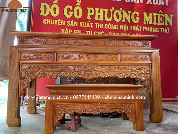 Mẫu bàn thờ truyện như ý gỗ mít đẹp tại Phương Miên.