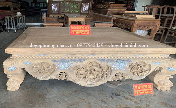 sập ba bông gỗ gụ