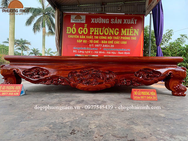 mẫu sập ba bông gỗ hương đỏ