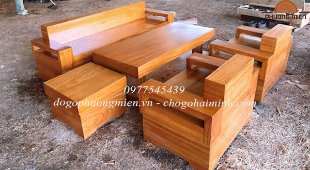 Mẫu sofa chữ H gỗ gõ đỏ đẹp chất lượng.