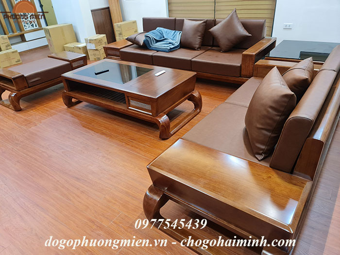 Mẫu sofa gỗ hiện đại làm từ gỗ hương đá cao cấp.