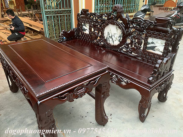 mẫu trường kỷ voi gỗ gụ
