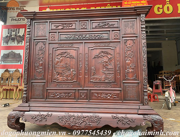Mẫu tủ thờ Huế gỗ gụ sản xuất tại Phương Miên.