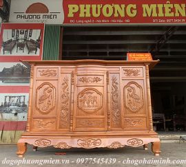 Tủ thờ tứ linh gỗ gõ đỏ đẹp.