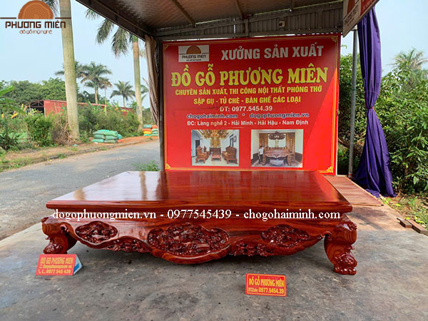 sập ba bông gỗ hương đỏ