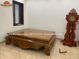 Sập trơn gỗ cẩm vàng cổ liền 1m8 x 2m2. Bàn giao tại Hà Nội