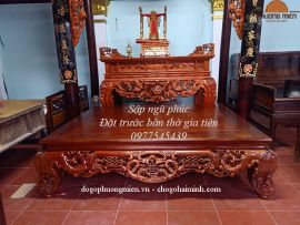 Sập ngũ phúc cổ chân hưu đẹp nhất hiện nay. (Bắc Ninh)