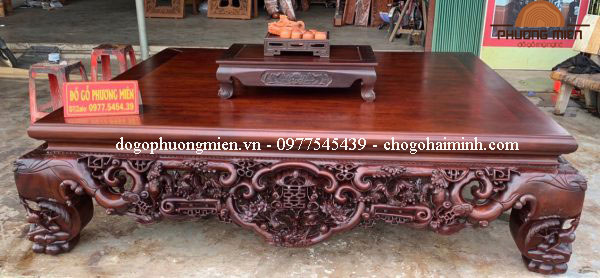 sập ngũ phúc nho cổ gỗ gụ