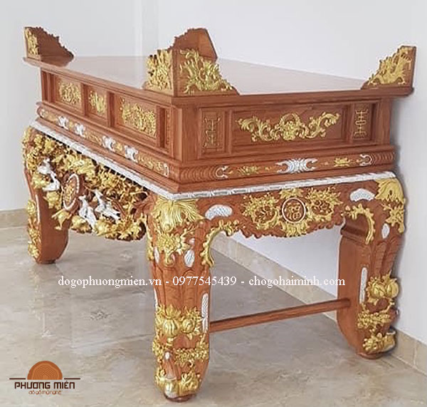 sập thờ mai điểu thếp vàng đẹp chất lượng