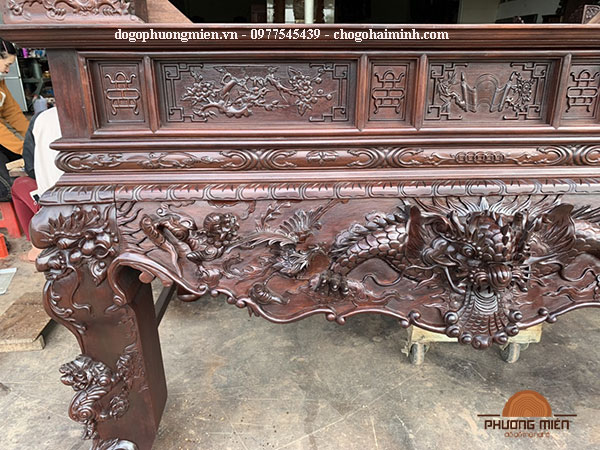 sập thờ tứ linh gỗ gụ chất lượng.