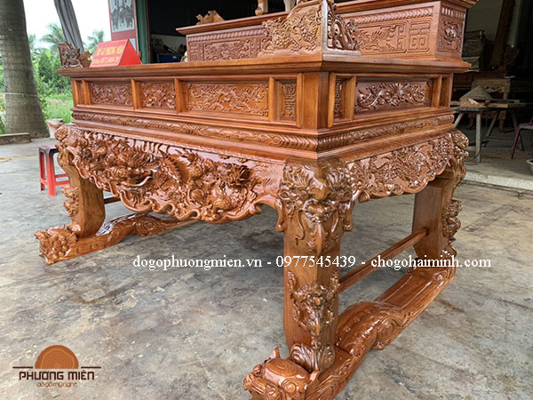 sập thờ tứ linh nhị cấp gỗ gụ đẹp