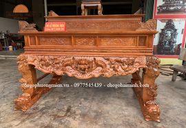 Sập thờ tứ linh nhị cấp gỗ gụ đẹp. (Bàn giao tại Tuyên Quang)