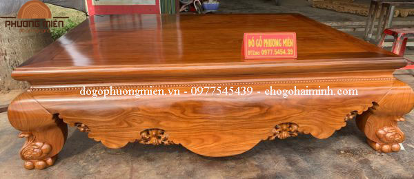 sập trơn gỗ cẩm vàng.