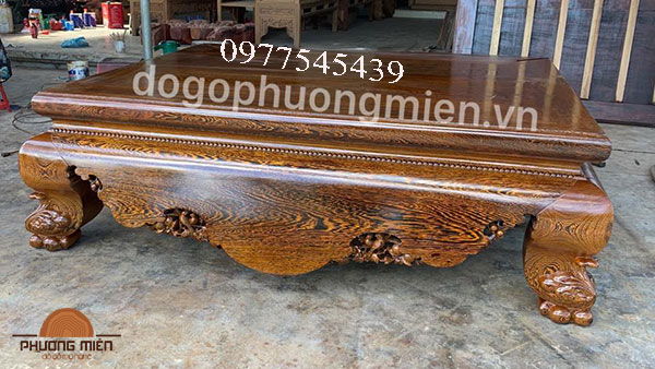 sập trơn gỗ mun hoa