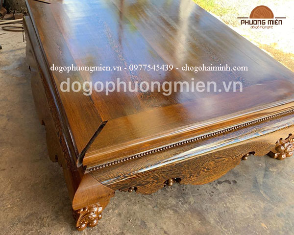 sập trơn tứ diện gỗ mun