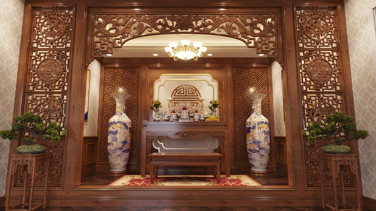 Top 10+ Mẫu thiết kế phòng thờ gỗ đẹp nhất hiện nay.