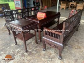 Trường kỷ con tiện chân móng gỗ gụ mât đẹp.