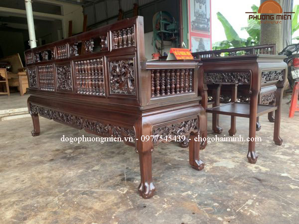 trường kỷ con tiện gỗ gụ