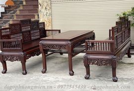 Trường kỷ con tiện ngũ sơn gỗ gụ đẹp. (Bàn giao tại Quảng Ninh) 