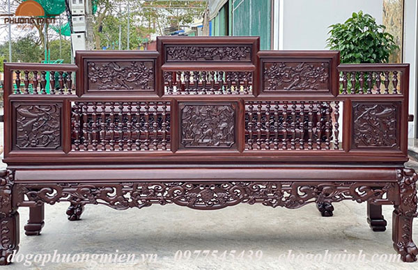 trường kỷ con tiện ngũ sơn gỗ gụ
