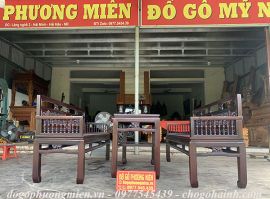Trường kỷ kiểu cổ mẫu song tiện chân trơn gỗ gụ.( Bàn giao tạiThái Bình)