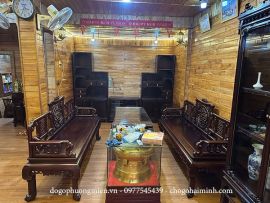 Trường kỷ Phúc- Lộc- Thọ gụ Lào đẹp, hoàn thiện vecly giả cổ( bàn giao Hà Nội)