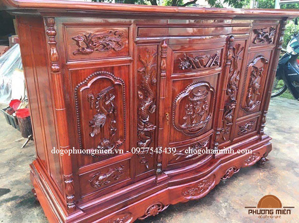 tủ thờ tam đa gỗ gụ