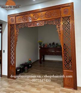 Thiết kế- thi công phòng thờ gỗ đẹp tại Thái Bình.