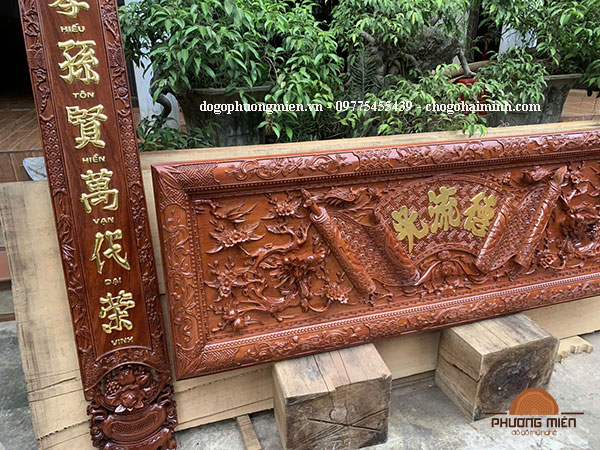 đại tự câu đối gỗ hương